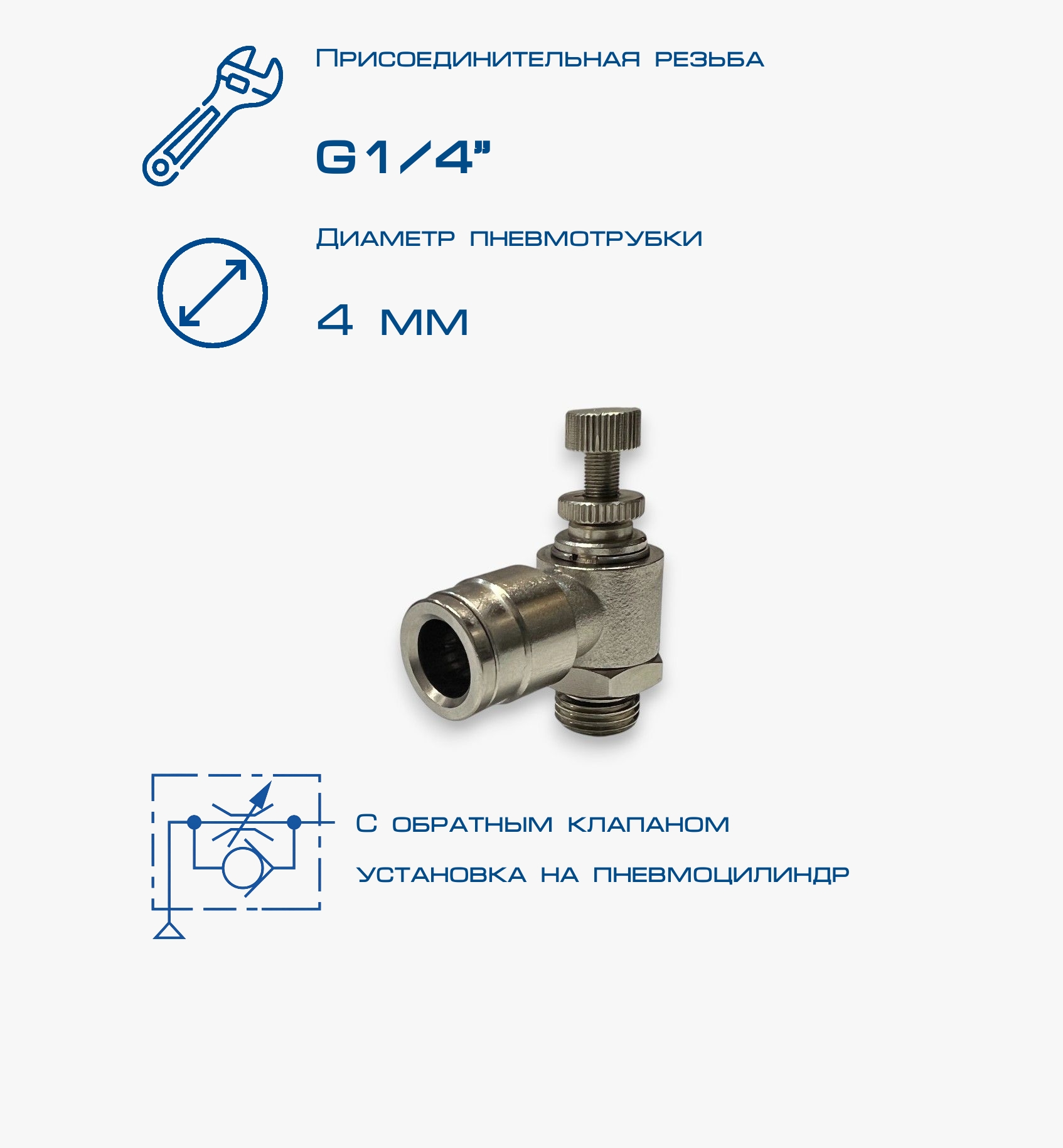Пневмодроссель П-ДР1-1/4-4Ц