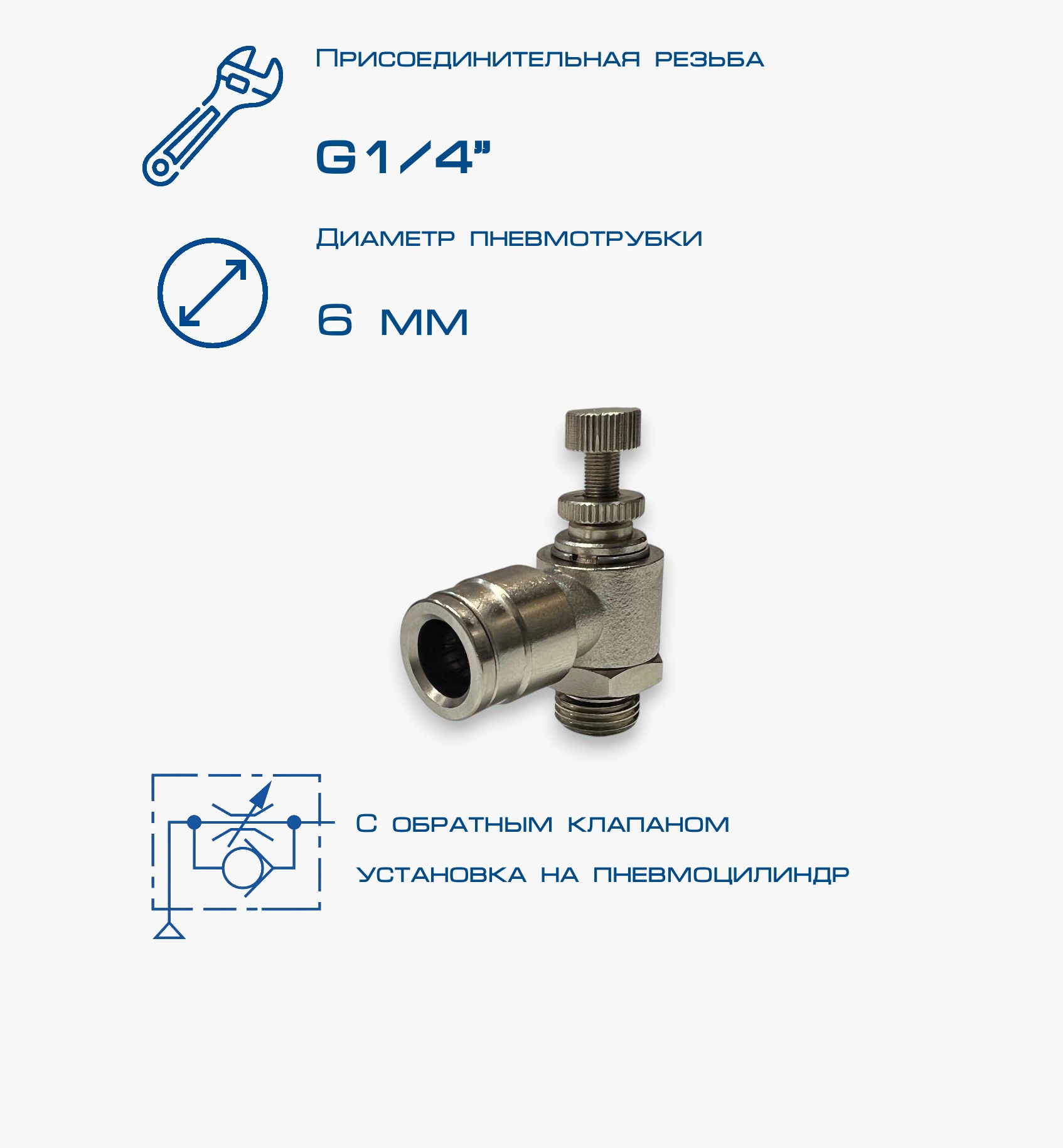Пневмодроссель П-ДР1-1/4-6Ц